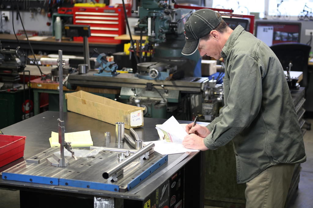 Your frame parts are ordered and stored in your box during the design process. When your turn comes, I’ll pull your box and that’s the only frame I’ll work on until it’s done.