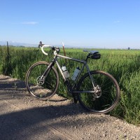 Great morning 55 mile loop around our beautiful Gallatin valley, blue sky, high water, tall green grass.  Clapton and JJ Cale on the iPod. I must say open roads, dirt roads, gravel roads, single track, uphill and down the Strong steed continues to delight and impress!