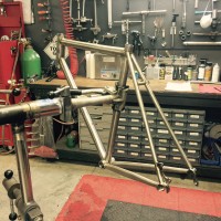 Custom Blend titanium disc road frame. Building this one with Ultegra Di2 and Enve 3.4/King wheels.