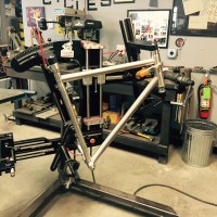 Custom Blend titanium disc road frame. Building this one with Ultegra Di2 and Enve 3.4/King wheels.