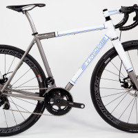 Titanium gravel bike with Sram eTap, Reynolds Attack and Black Magic paint.