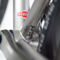 Titanium gravel bike with Sram eTap, Reynolds Attack and Black Magic paint.