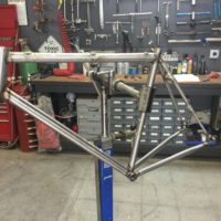 Custom Blend steel single speed cyclocross frame.