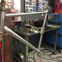 A double butted titanium road for caliper brakes. This frame is the fourth we’ve build for Rich, 3 for him and 2 for his wife. We love repeat customers because it validates everything we do. This bike will be getting a dream build with the new Shimano Dura Ace, Enve cockpit and Hed/King wheels.