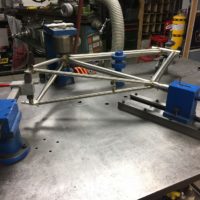 A double butted titanium road for caliper brakes. This frame is the fourth we’ve build for Rich, 3 for him and 2 for his wife. We love repeat customers because it validates everything we do. This bike will be getting a dream build with the new Shimano Dura Ace, Enve cockpit and Hed/King wheels.