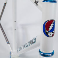 Return customer Andy had this double butted titanium frame painted by Joe Bell.