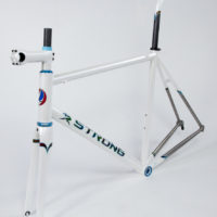 Return customer Andy had this double butted titanium frame painted by Joe Bell.