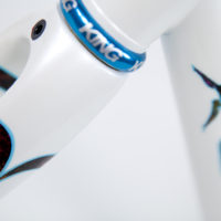 Return customer Andy had this double butted titanium frame painted by Joe Bell.