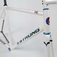 Return customer Andy had this double butted titanium frame painted by Joe Bell.