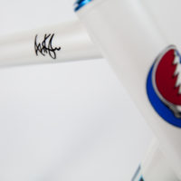 Return customer Andy had this double butted titanium frame painted by Joe Bell.