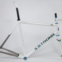 Return customer Andy had this double butted titanium frame painted by Joe Bell.