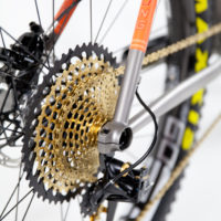 Titanium 27.5″ Plus with SRAM Eagle and Fox 34. See more mountain bikes in our mountain bike gallery.