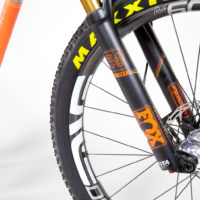 Titanium 27.5″ Plus with SRAM Eagle and Fox 34. See more mountain bikes in our mountain bike gallery.