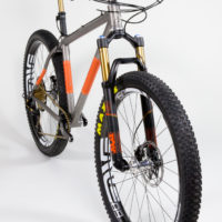 Titanium 27.5″ Plus with SRAM Eagle and Fox 34. See more mountain bikes in our mountain bike gallery.