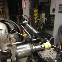 Titanium road bike designed for large tire clearance with long reach caliper brakes.