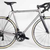 Just shipped to Eric in my home town of Seattle. Titanium Road with Dura Ace 9100 Di2. Eric is a pilot and travels with his bike a lot. So we added S&S couplings to make it easy to take along. You can see more road bikes in our road gallery here.