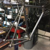 Titanium All-Road Gravel Frame with Flat Mount Brakes and Di2 Internal Wiring