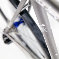 Double Butted Titanium Road with Campy Super Record and the new H11 disc brakes and crank.