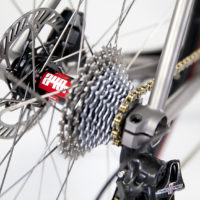 Custom Blend titanium disc road bike. Featuring Campy Record with H11 brakes and cranks along with a Columbus Futura fork, internal headset and Enve cockpit.
